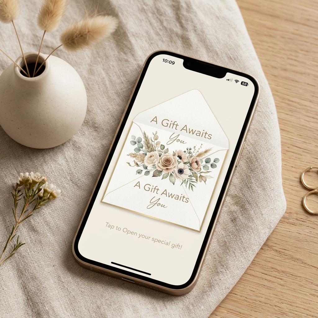 Digital Card Presentation Interface mockup